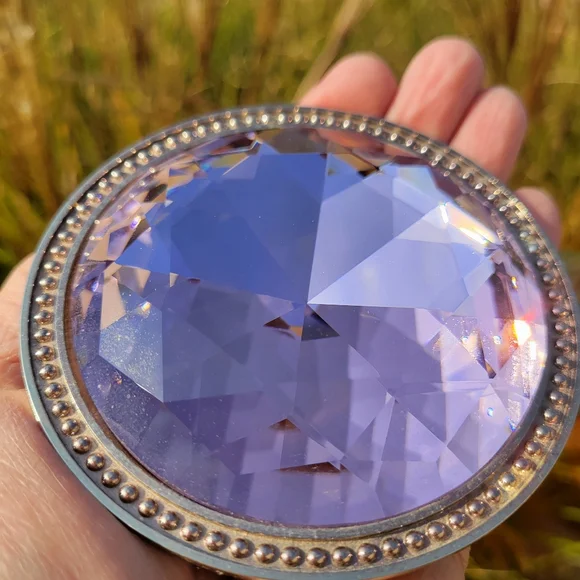 Pink Rhinestone Lidded Silver Safekeeper Jewelry Box Pretty ~ GUC Lori Greiner - Picture 6 of 16